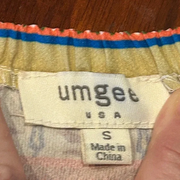 Umgee Floral Boho Blouse Off the Shoulder Small Mixed Print Womens Gypsy Top - Picture 8 of 9